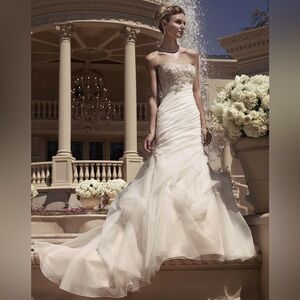 Casablanca Bridal 2107 Bridal Dress Princess Ivory Organza Gown Swarovski 10